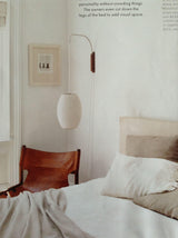 Modern Bubble Ball Wall Sconce with Walnut Accents and Adjustable Swivel Arm