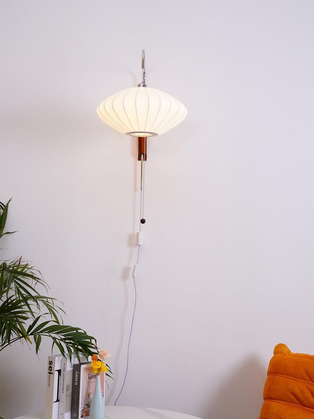 Modern Bubble Ball Wall Sconce with Walnut Accents and Adjustable Swivel Arm