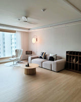 Modern Bubble Ball Wall Sconce with Walnut Accents and Adjustable Swivel Arm