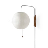 Modern Bubble Ball Wall Sconce with Walnut Accents and Adjustable Swivel Arm