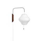 Modern Bubble Ball Wall Sconce with Walnut Accents and Adjustable Swivel Arm