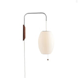 Modern Bubble Ball Wall Sconce with Walnut Accents and Adjustable Swivel Arm