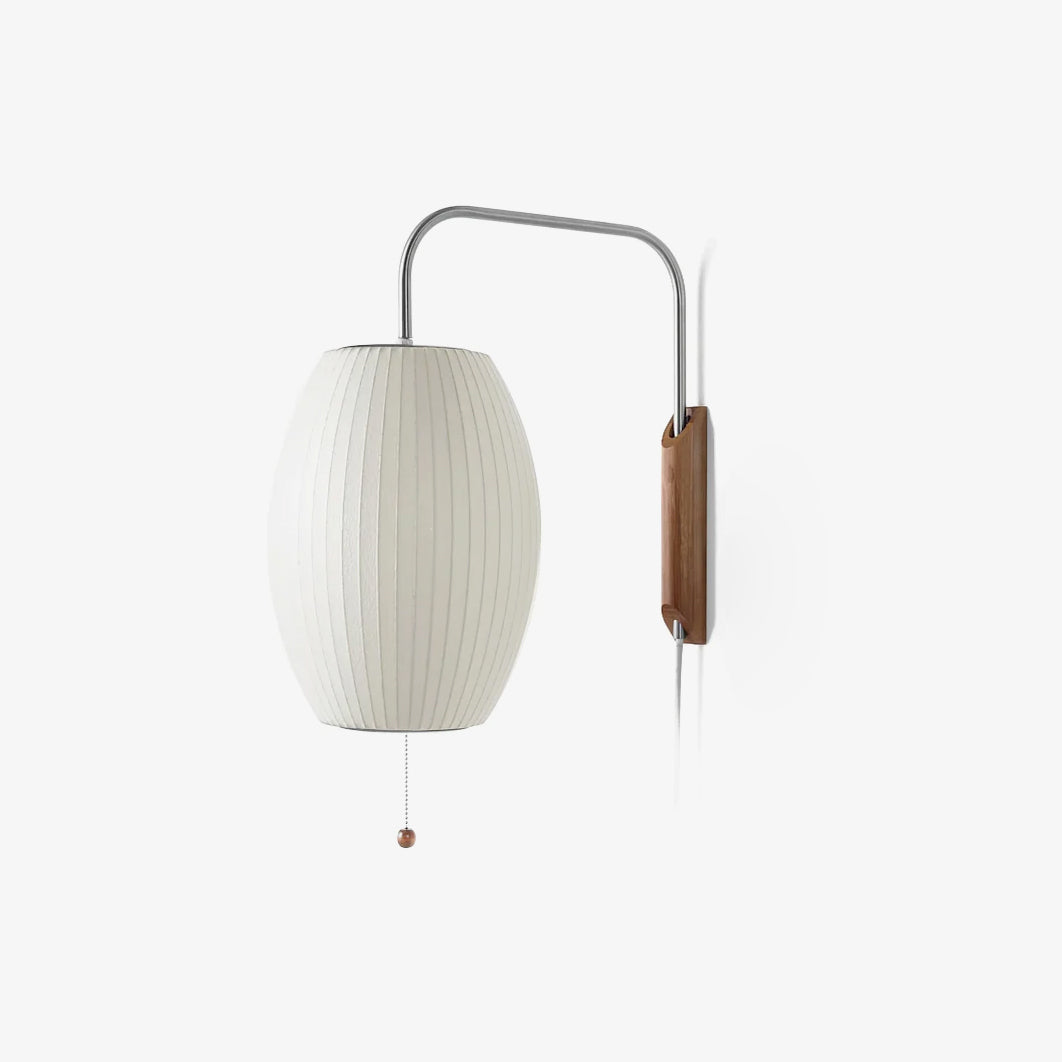 Modern Bubble Ball Wall Sconce with Walnut Accents and Adjustable Swivel Arm