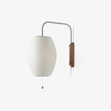 Modern Bubble Ball Wall Sconce with Walnut Accents and Adjustable Swivel Arm