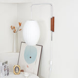 Modern Bubble Ball Wall Sconce with Walnut Accents and Adjustable Swivel Arm