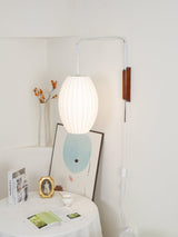 Modern Bubble Ball Wall Sconce with Walnut Accents and Adjustable Swivel Arm