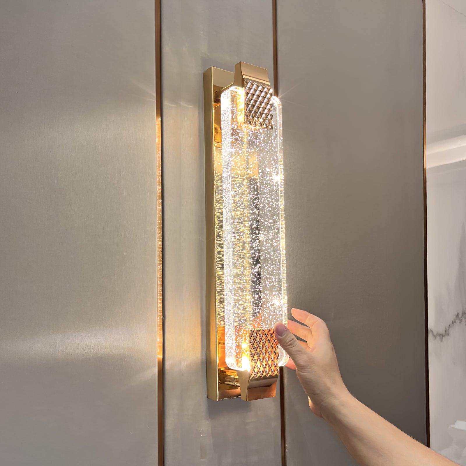 Modern Bubble Crystal Wall Sconce with Rose Gold Finish and Integrated LED Lighting