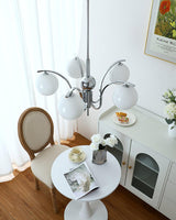 Modern Bubble Glass Molecular Chandelier Chrome Pendant Light for Dining Room