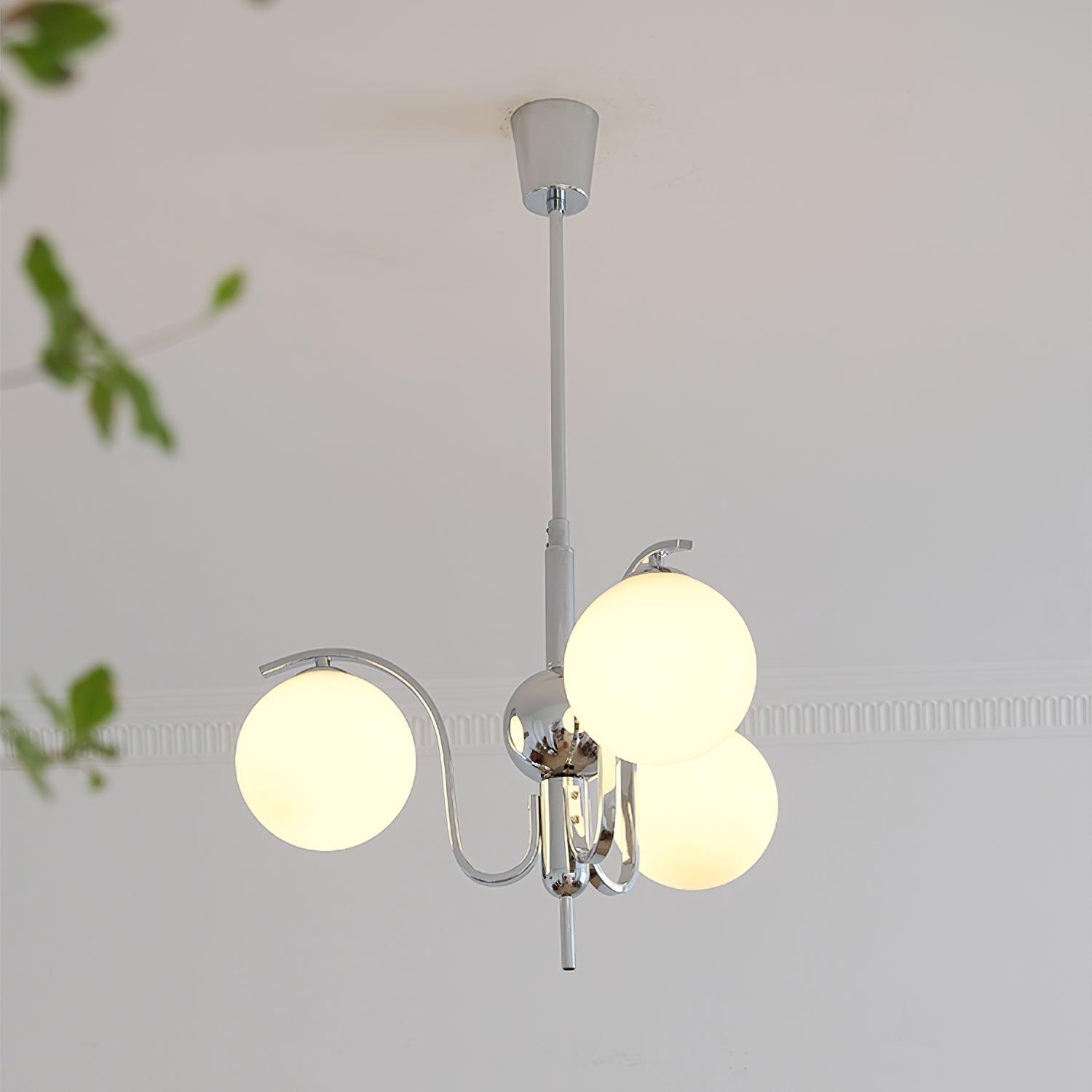 Modern Bubble Glass Molecular Chandelier Chrome Pendant Light for Dining Room