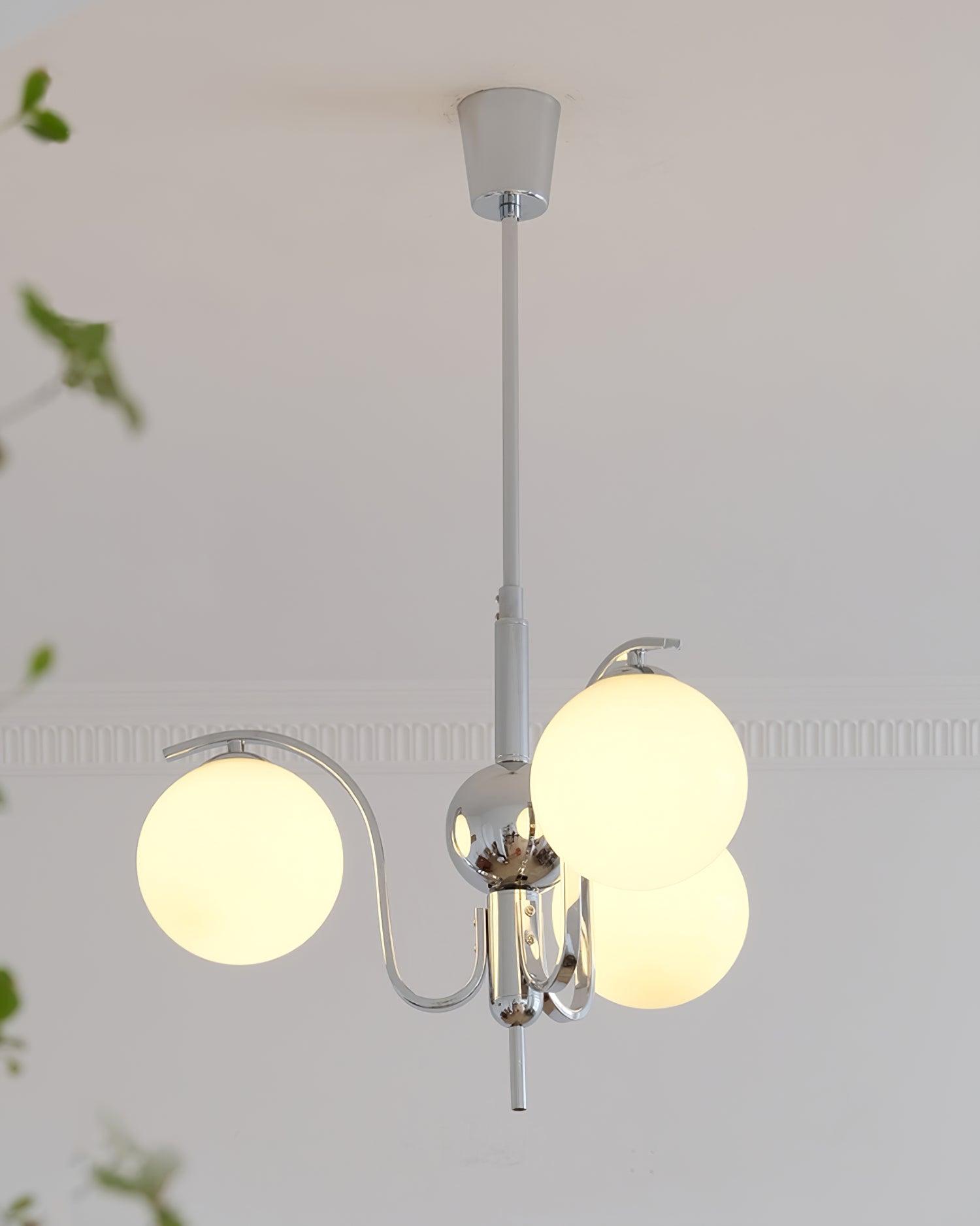 Modern Bubble Glass Molecular Chandelier Chrome Pendant Light for Dining Room