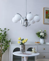 Modern Bubble Glass Molecular Chandelier Chrome Pendant Light for Dining Room