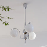 Modern Bubble Glass Molecular Chandelier Chrome Pendant Light for Dining Room