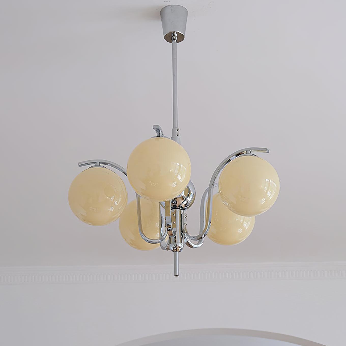 Modern Bubble Glass Molecular Chandelier Chrome Pendant Light for Dining Room