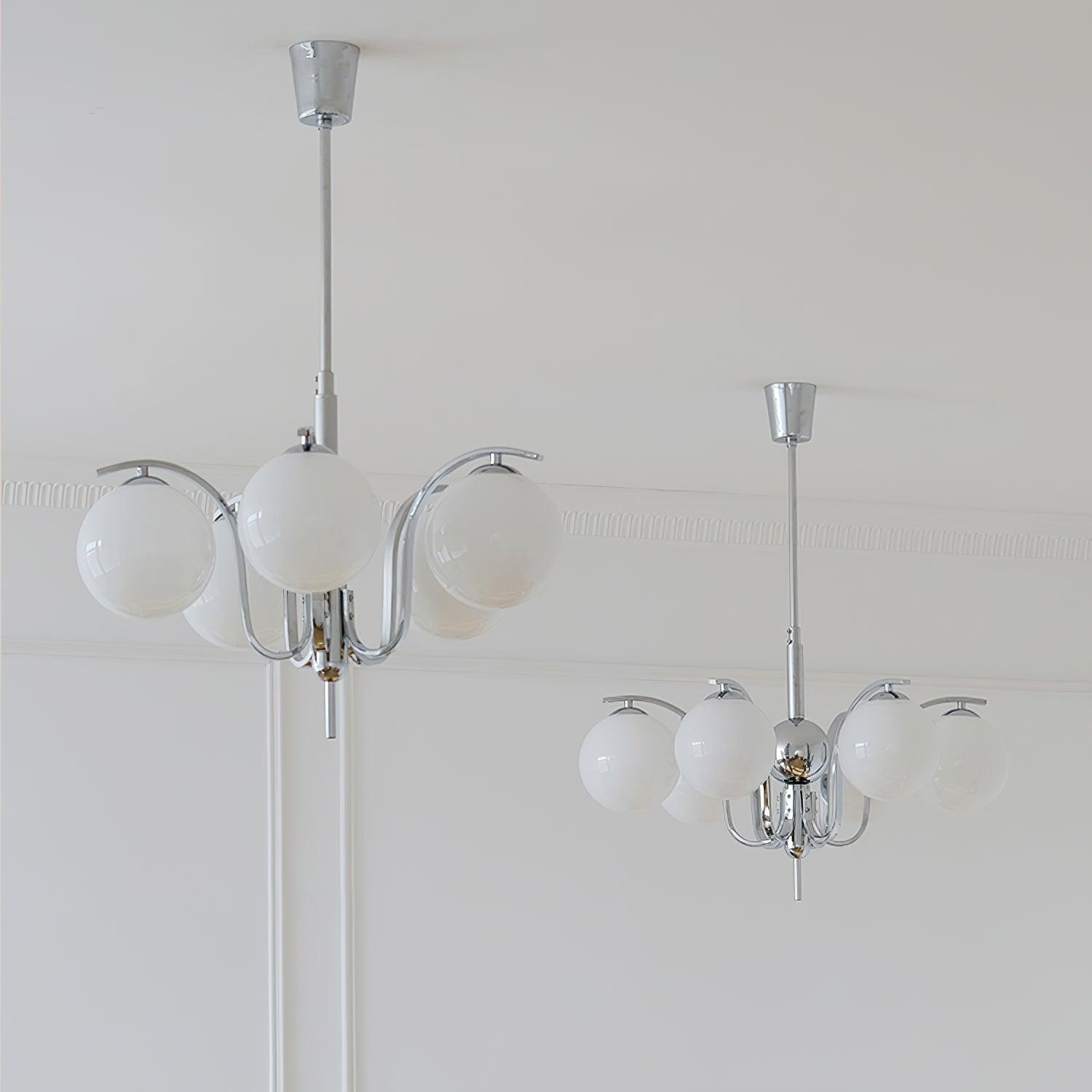 Modern Bubble Glass Molecular Chandelier Chrome Pendant Light for Dining Room