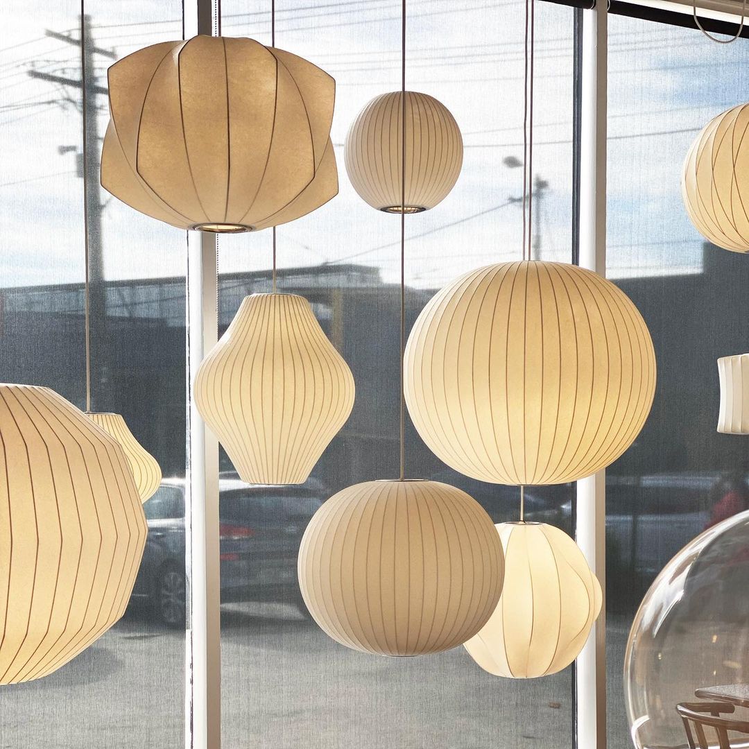 Modern Bubble Mulberry Silk Pendant Light Geometric Mid Century Minimalist Hanging Lamp for Living Room