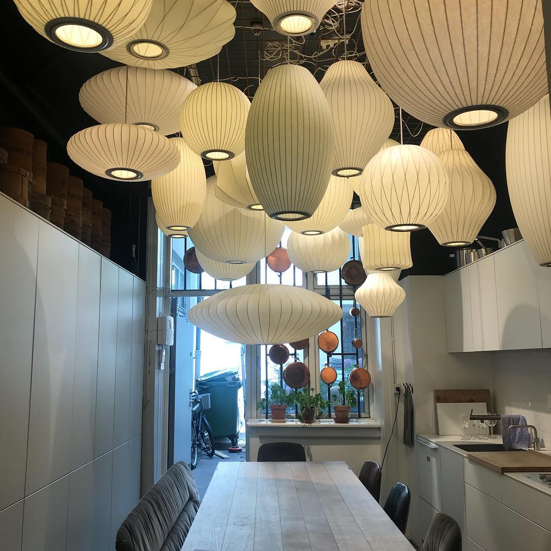 Modern Bubble Mulberry Silk Pendant Light Geometric Mid Century Minimalist Hanging Lamp for Living Room