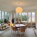 Modern Bubble Mulberry Silk Pendant Light Geometric Mid Century Minimalist Hanging Lamp for Living Room