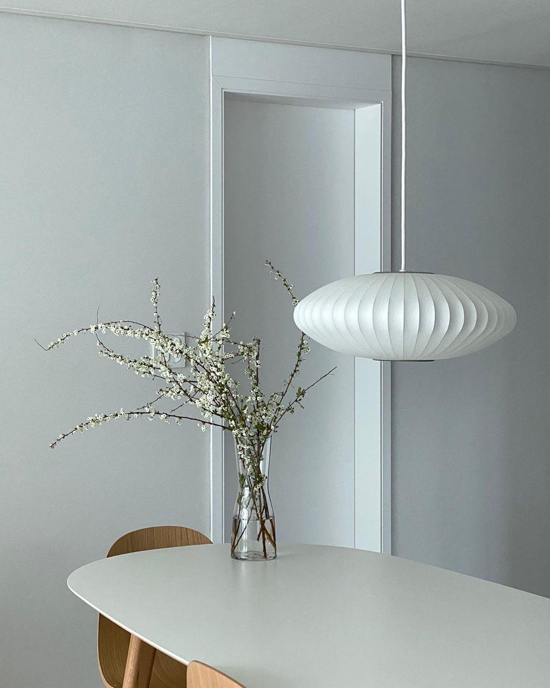 Modern Bubble Mulberry Silk Pendant Light Geometric Mid Century Minimalist Hanging Lamp for Living Room