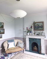 Modern Bubble Mulberry Silk Pendant Light Geometric Mid Century Minimalist Hanging Lamp for Living Room