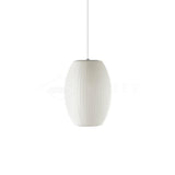 Modern Bubble Mulberry Silk Pendant Light Geometric Mid Century Minimalist Hanging Lamp for Living Room