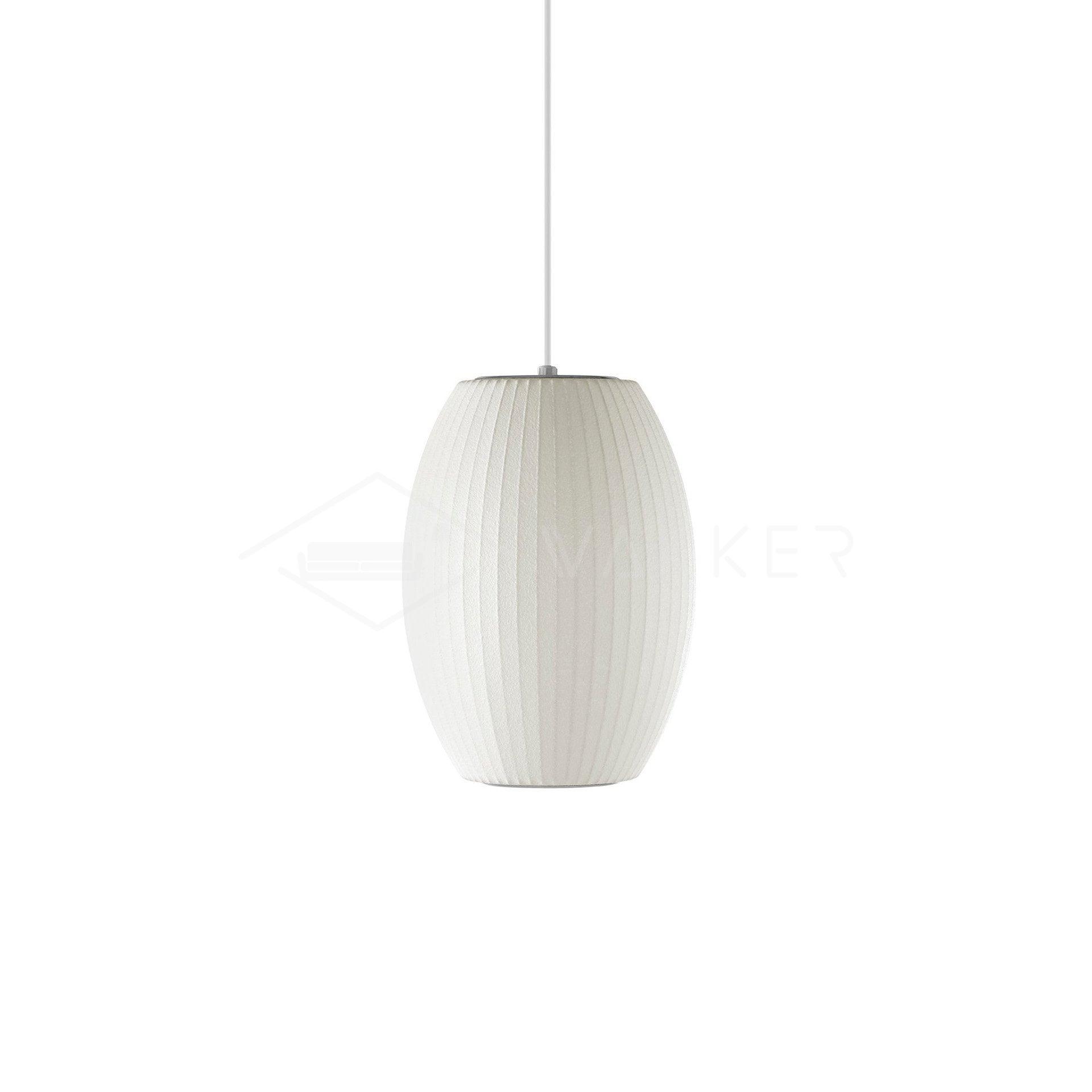 Modern Bubble Mulberry Silk Pendant Light Geometric Mid Century Minimalist Hanging Lamp for Living Room