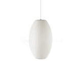 Modern Bubble Mulberry Silk Pendant Light Geometric Mid Century Minimalist Hanging Lamp for Living Room