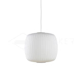 Modern Bubble Mulberry Silk Pendant Light Geometric Mid Century Minimalist Hanging Lamp for Living Room