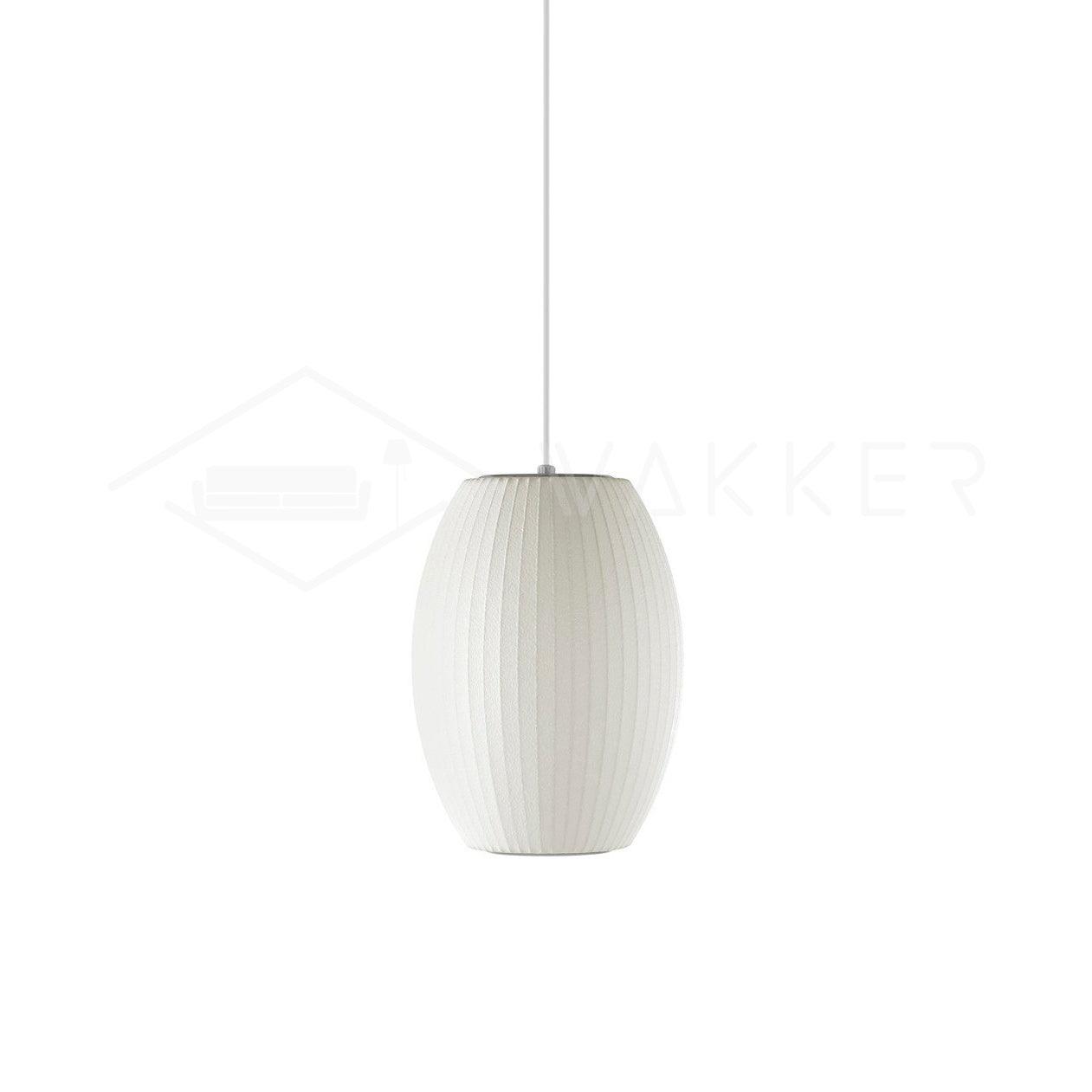Modern Bubble Mulberry Silk Pendant Light Geometric Mid Century Minimalist Hanging Lamp for Living Room