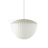 Modern Bubble Mulberry Silk Pendant Light Geometric Mid Century Minimalist Hanging Lamp for Living Room