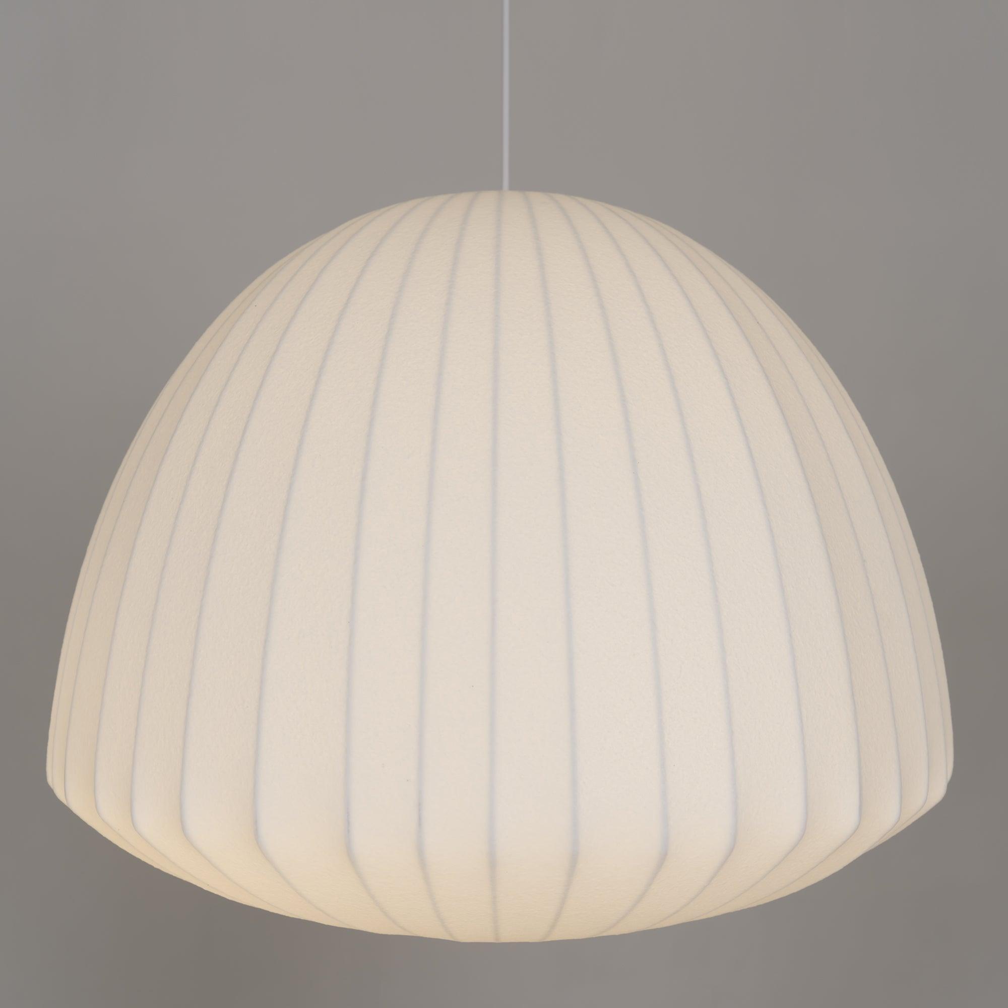 Modern Bubble Mulberry Silk Pendant Light Geometric Mid Century Minimalist Hanging Lamp for Living Room