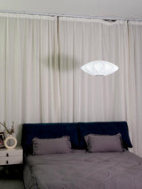 Modern Bubble Mulberry Silk Pendant Light Geometric Mid Century Minimalist Hanging Lamp for Living Room