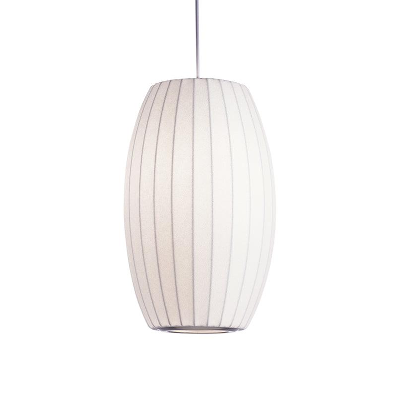 Modern Bubble Mulberry Silk Pendant Light Geometric Mid Century Minimalist Hanging Lamp for Living Room