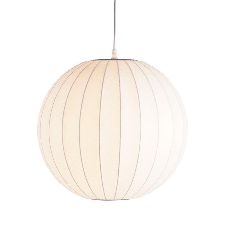 Modern Bubble Mulberry Silk Pendant Light Geometric Mid Century Minimalist Hanging Lamp for Living Room