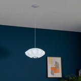 Modern Bubble Mulberry Silk Pendant Light Geometric Mid Century Minimalist Hanging Lamp for Living Room
