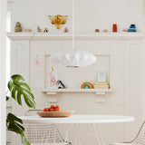 Modern Bubble Mulberry Silk Pendant Light Geometric Mid Century Minimalist Hanging Lamp for Living Room
