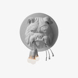 Modern Bulldog Resin Wall Sconce Artistic Animal Sculpture Lighting Fixture