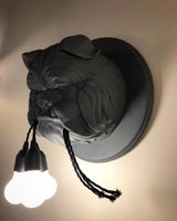 Modern Bulldog Resin Wall Sconce Artistic Animal Sculpture Lighting Fixture