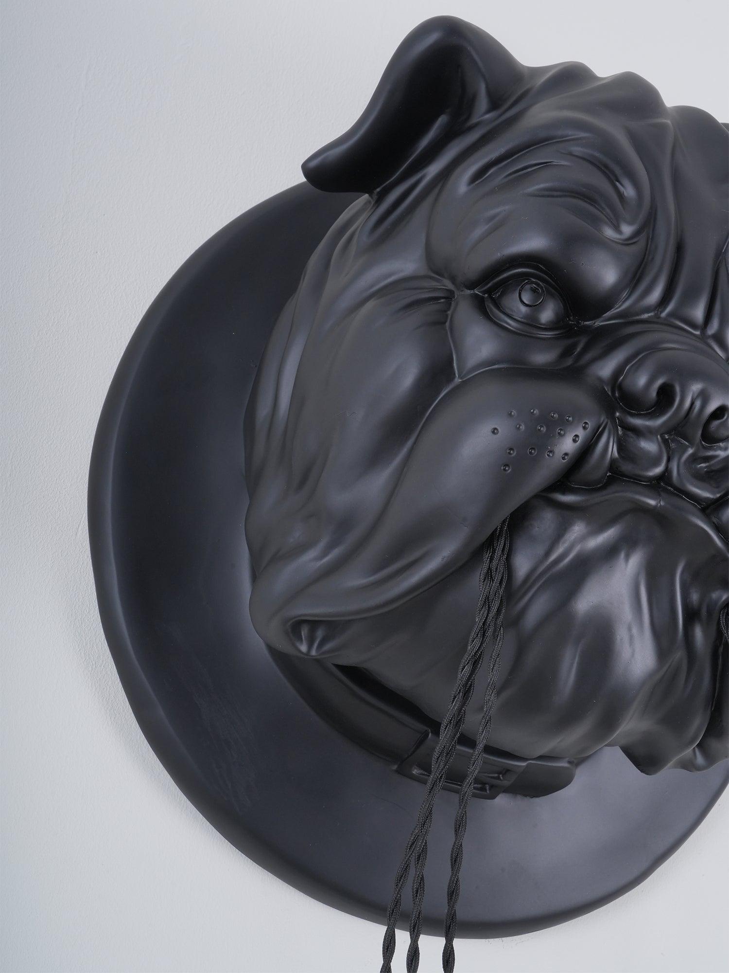 Modern Bulldog Resin Wall Sconce Artistic Animal Sculpture Lighting Fixture