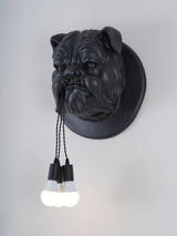 Modern Bulldog Resin Wall Sconce Artistic Animal Sculpture Lighting Fixture