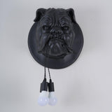 Modern Bulldog Resin Wall Sconce Artistic Animal Sculpture Lighting Fixture
