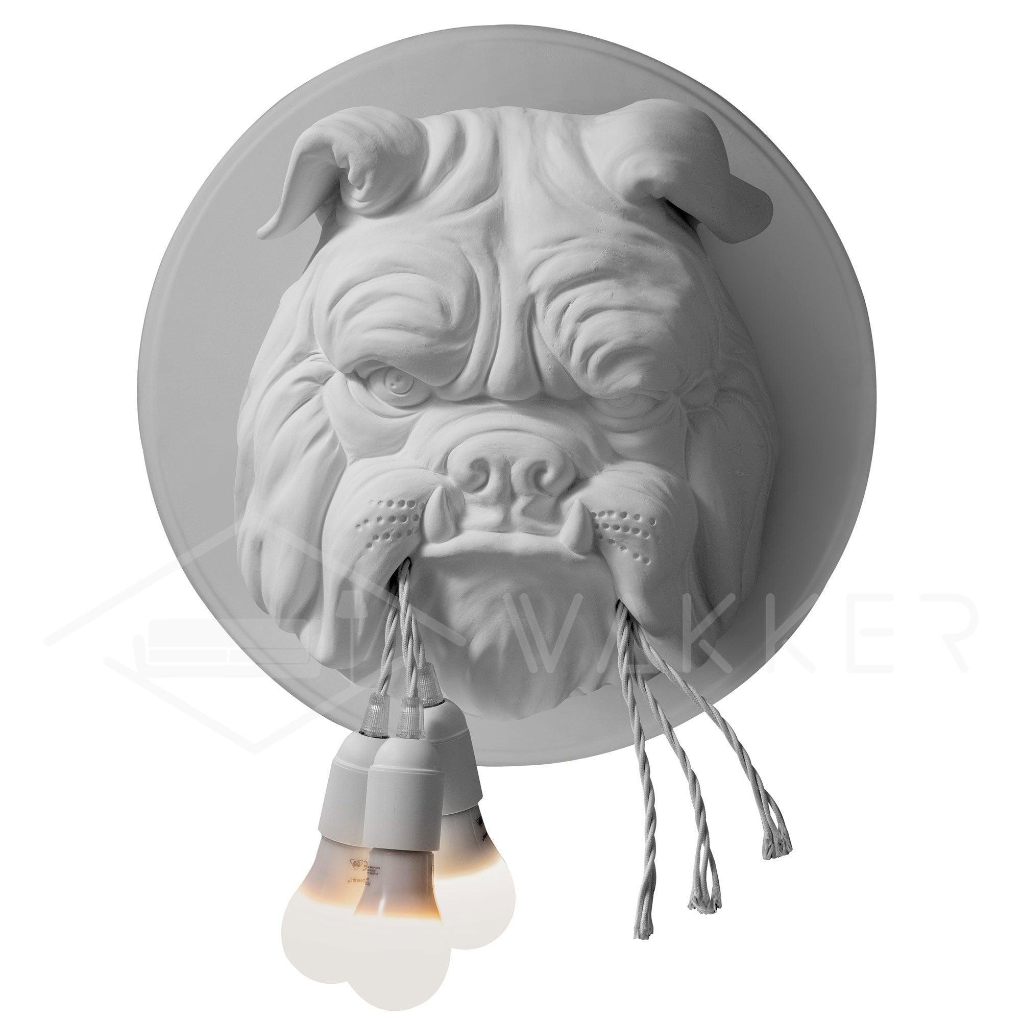 Modern Bulldog Resin Wall Sconce Artistic Animal Sculpture Lighting Fixture