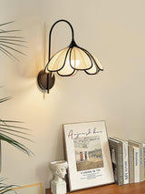Modern Burnt Petal Wall Sconce Natural Fiber and Metal Indoor Accent Light