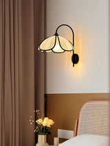 Modern Burnt Petal Wall Sconce Natural Fiber and Metal Indoor Accent Light