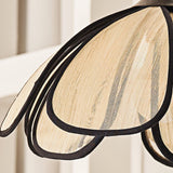 Modern Burnt Petal Wall Sconce Natural Fiber and Metal Indoor Accent Light
