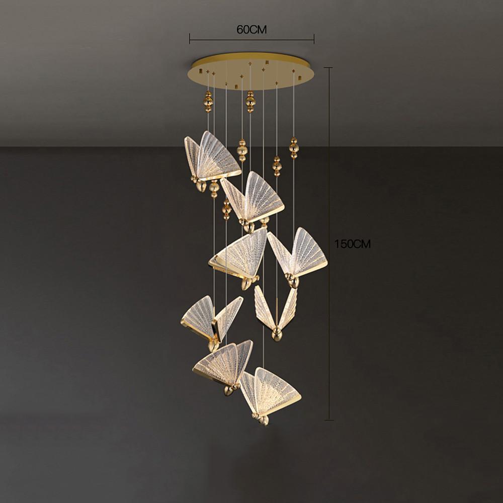 Modern Butterfly Acrylic LED Pendant Light for Coastal Style Bedroom and Living Room