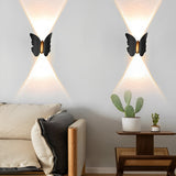Modern Butterfly LED Outdoor Wall Light Waterproof Up and Down Sconce for Garden Patio and Exterior Walls