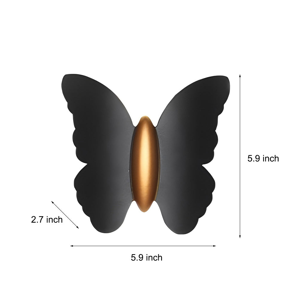 Modern Butterfly LED Outdoor Wall Light Waterproof Up and Down Sconce for Garden Patio and Exterior Walls