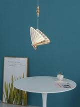 Modern Butterfly LED Pendant Light with Transparent Acrylic Wings and Adjustable Hanging Height