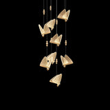 Modern Butterfly LED Pendant Light with Transparent Acrylic Wings and Adjustable Hanging Height