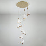 Modern Butterfly LED Pendant Light with Transparent Acrylic Wings and Adjustable Hanging Height